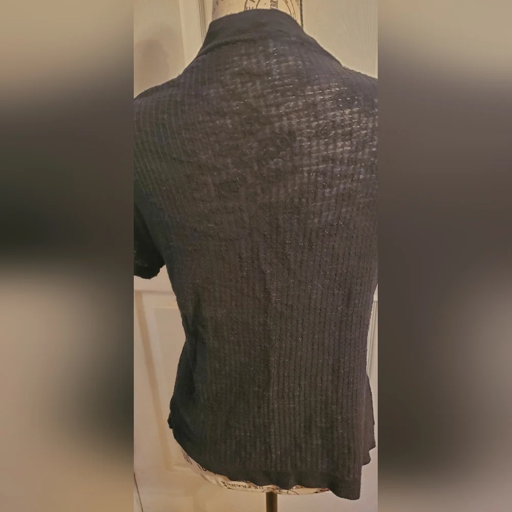 Studio Y short sleeve lightweight black cover up. Size small. - Picture 3 of 5